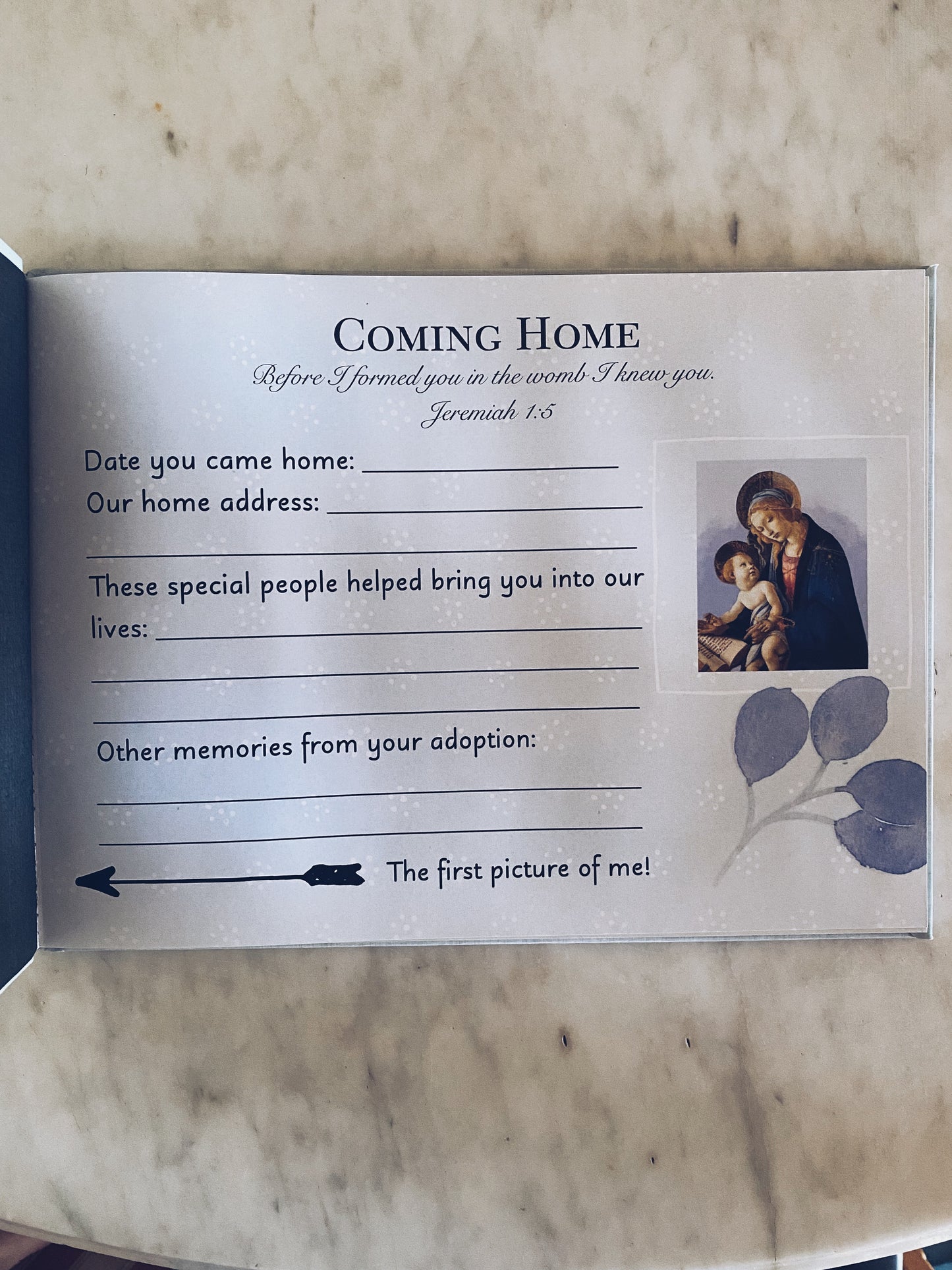 Adoption Catholic Baby Book