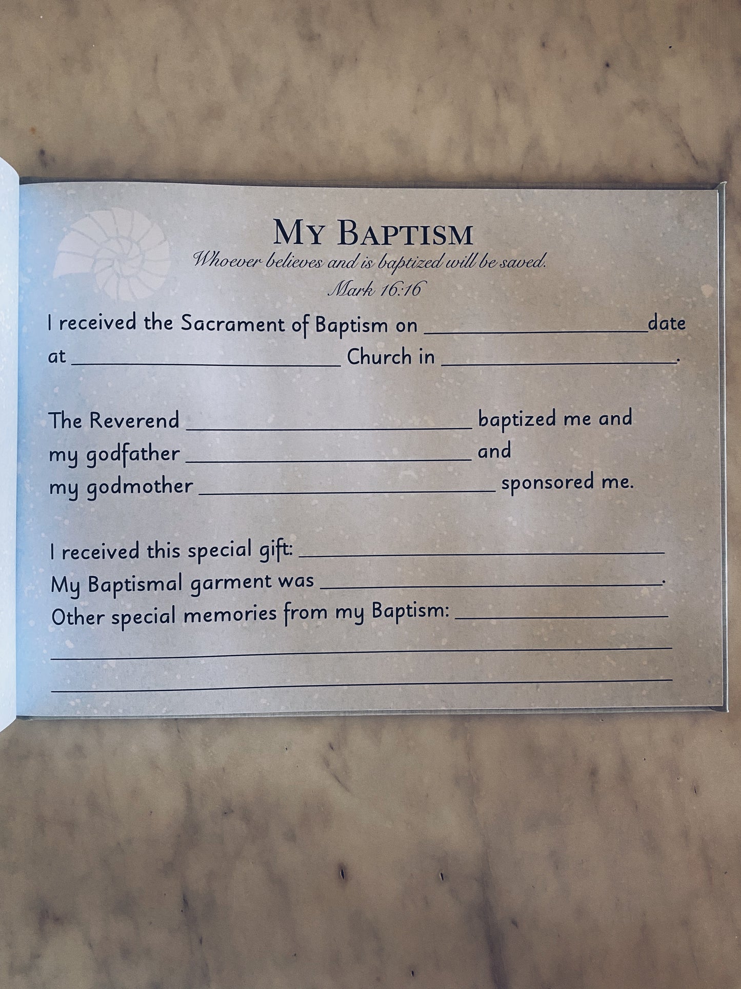 Adoption Catholic Baby Book