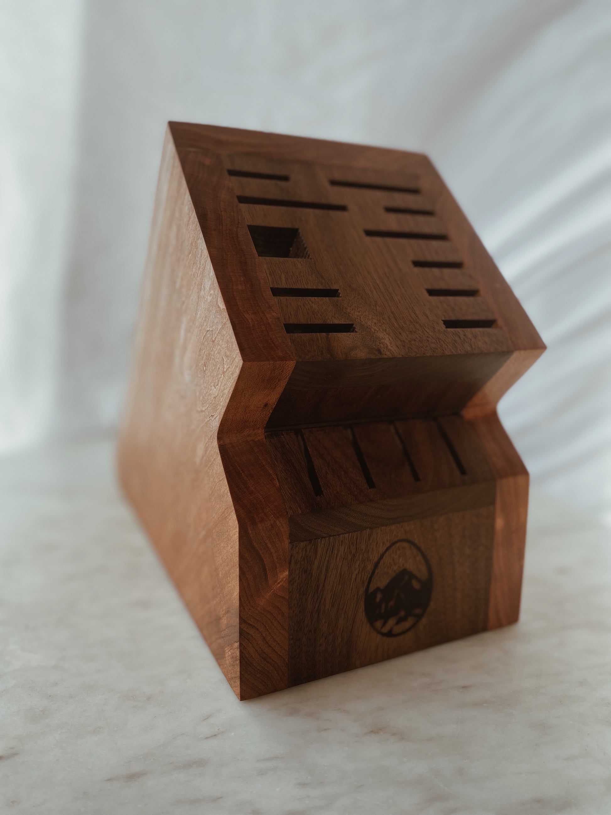 Hand Made Custom Made Walnut Vertical Hand Crafted Chef's Knife Block by  Debner Fine Art and Furniture