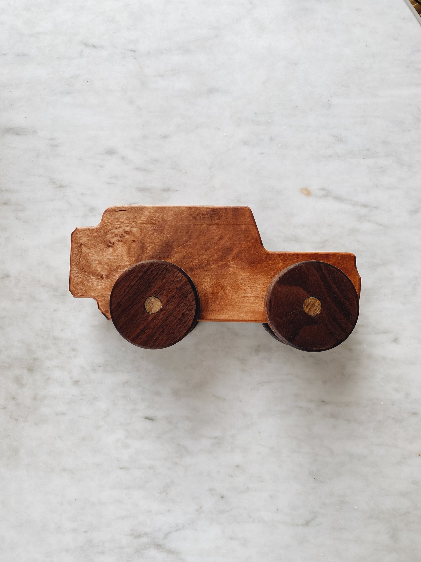 Wooden Jeep Toy Car