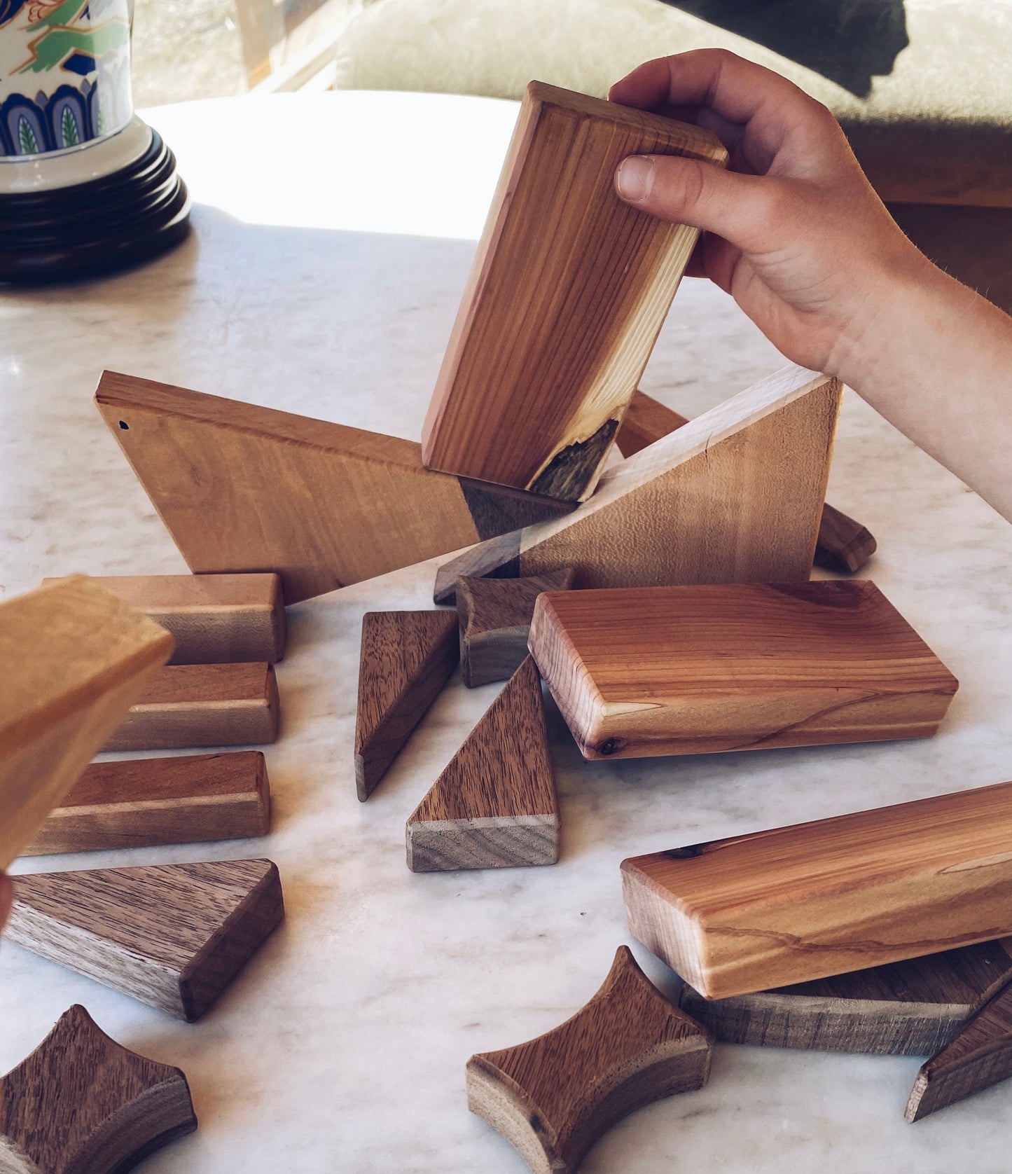 18-Piece Natural Wooden Blocks